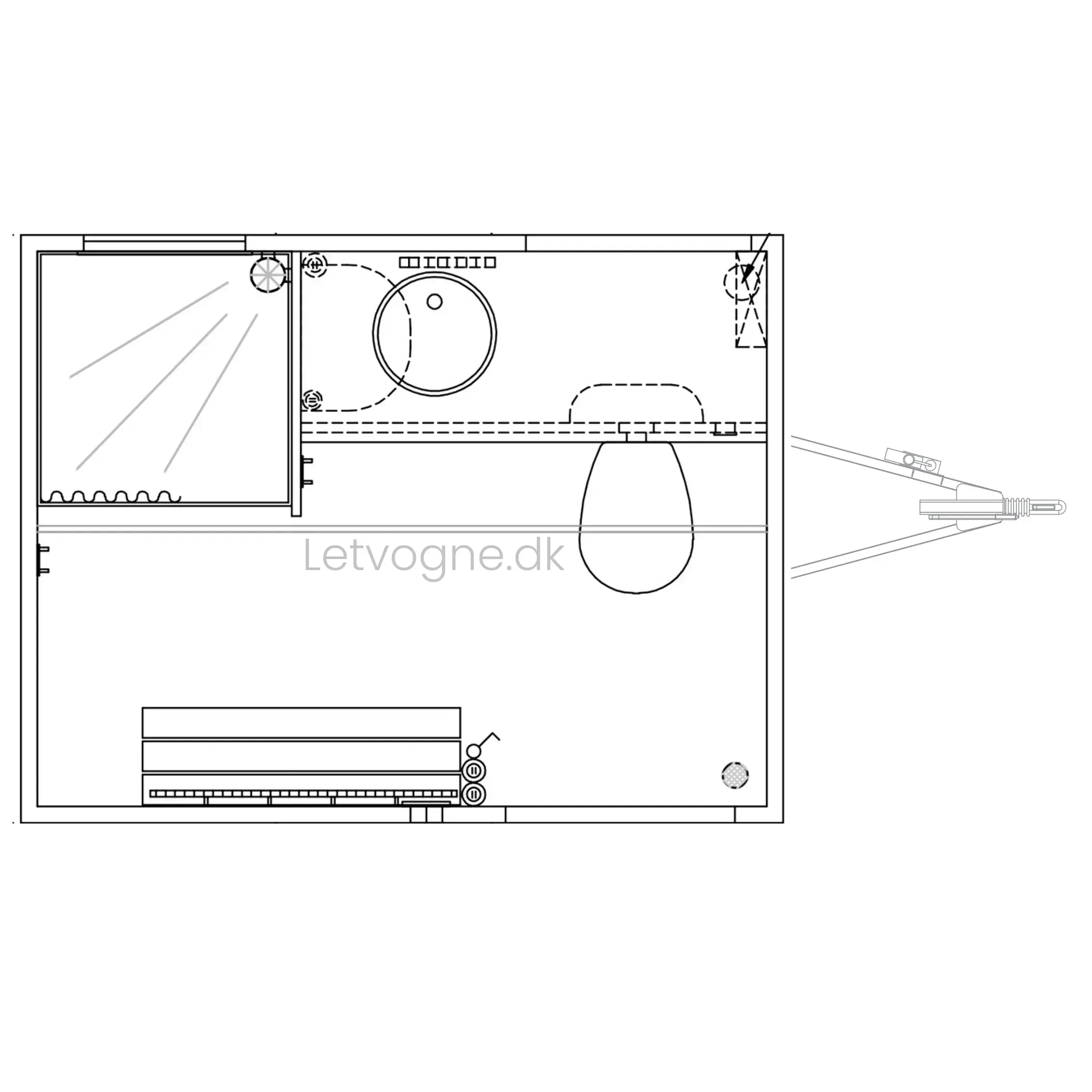 Badmobil - m. kloaktoilet-Køb brugte letvogne og skurvogne hos Letvogne.dk – Stort udvalg og hurtig levering