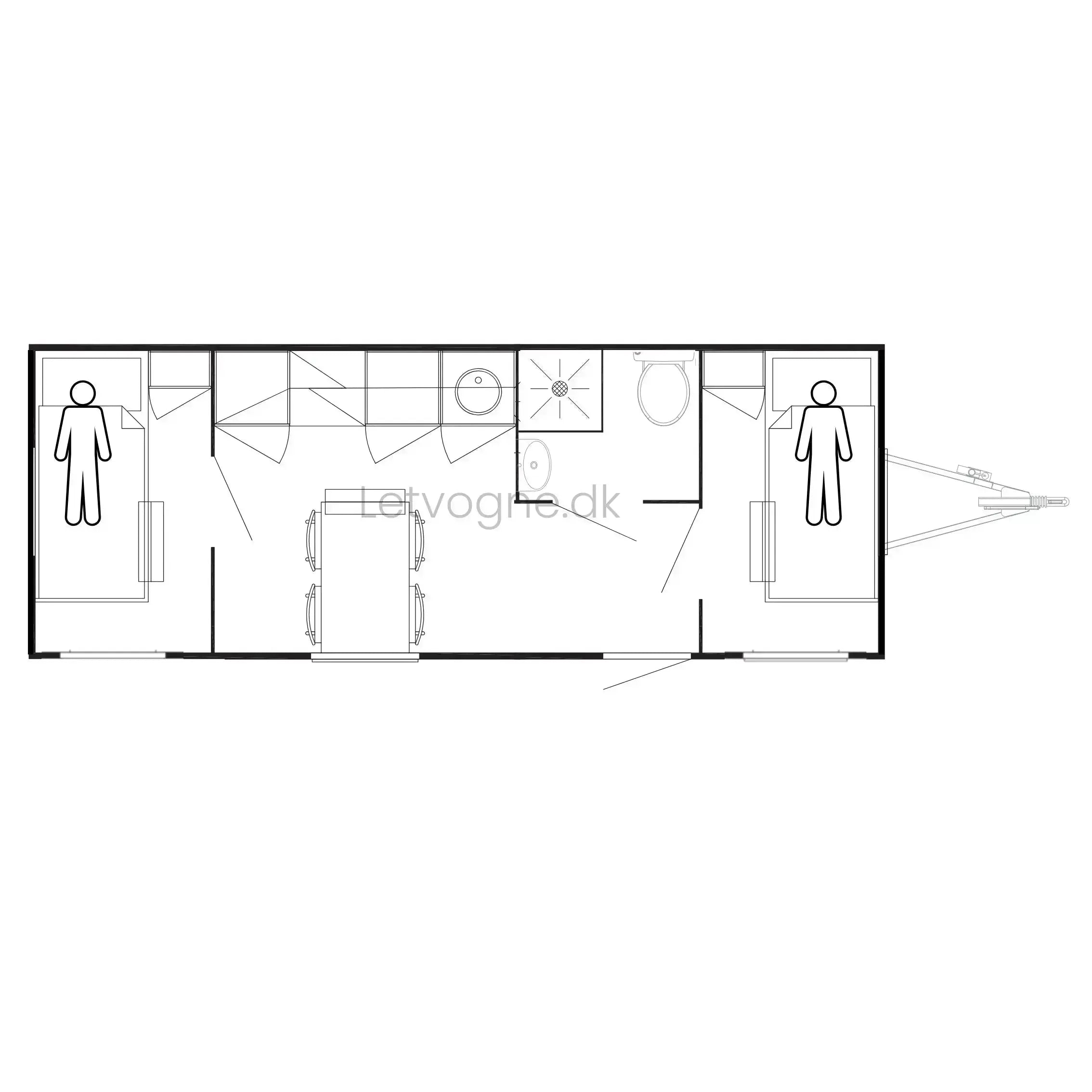 Beboelsesvogn 2 personers - Eurowagon Årgang 2017 Type 33 - 73-Køb brugte letvogne og skurvogne hos Letvogne.dk – Stort udvalg og hurtig levering
