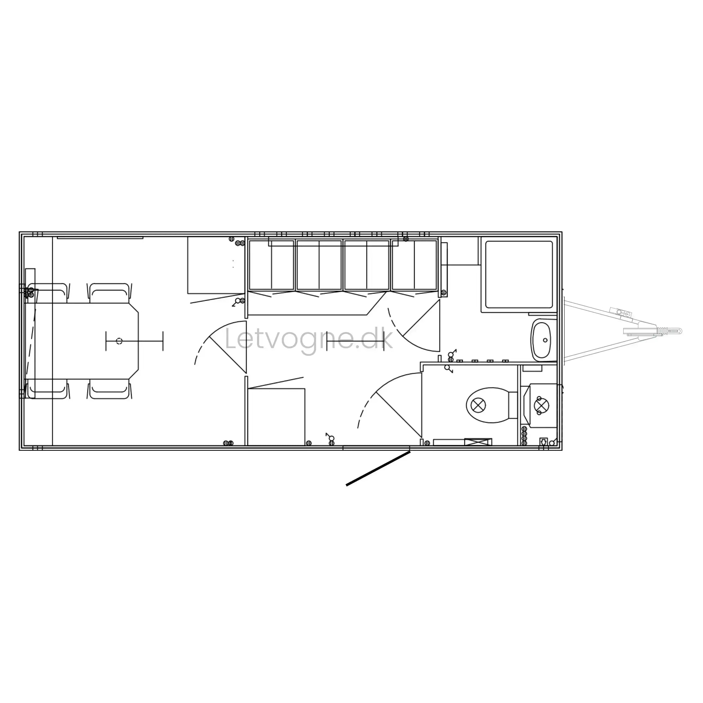 Mandskabsvogn 4 - personers Scanvogn-Køb brugte letvogne og skurvogne hos Letvogne.dk – Stort udvalg og hurtig levering